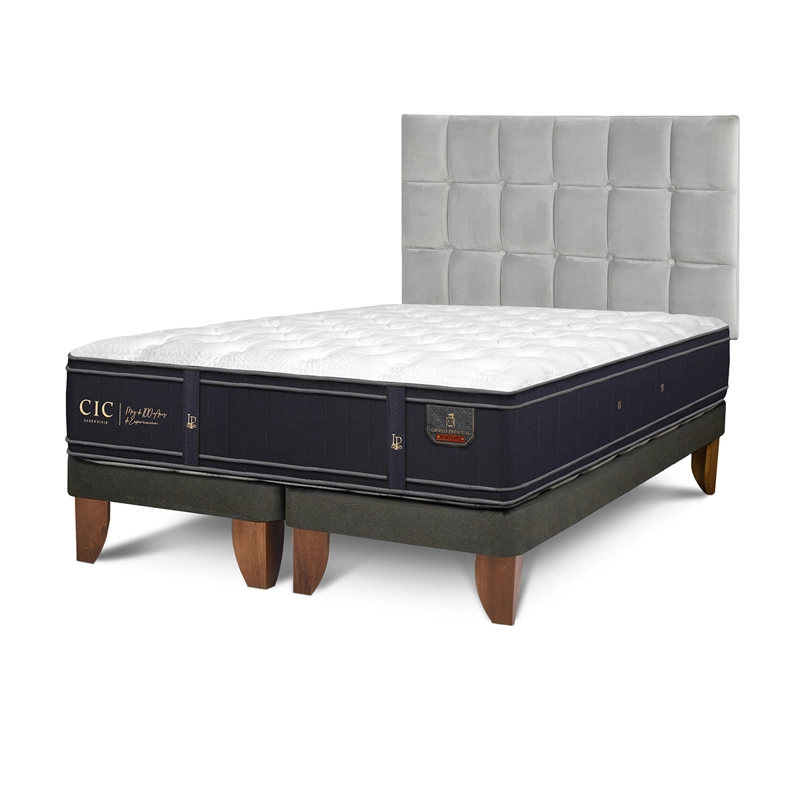 JUEGO DE DORMITORIO CIC CAMA EUROPEA GRAND PREMIUM KING + RESPALDO SILE - 2