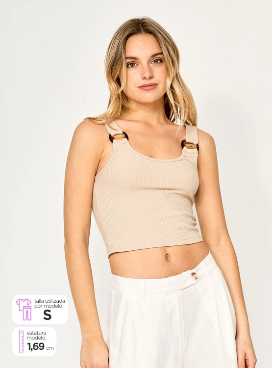 POLERA SIN MANGAS ALGODÓN MUJER INDEX ARGOLLA - 1