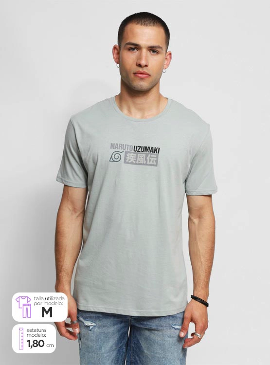 POLERA MANGA CORTA ALGODÓN HOMBRE INDEX NARUTO - 1