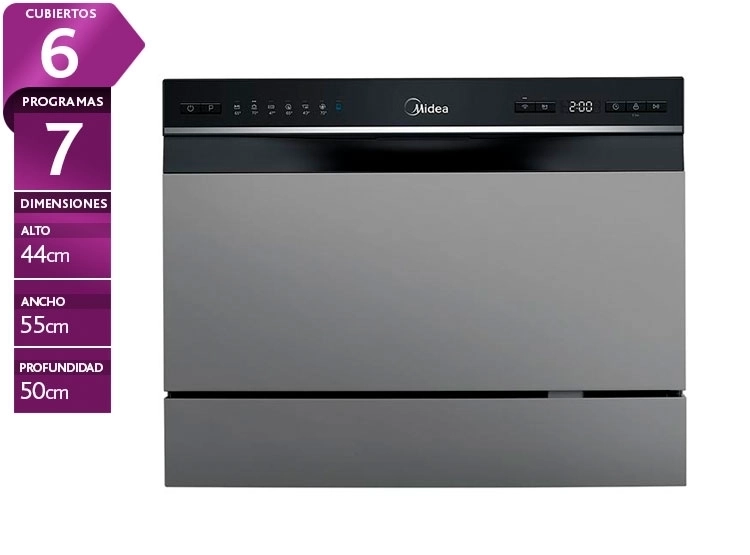 LAVAVAJILLAS MIDEA 6 CUBIERTOS FREESTANDING MDWTF0602MS - 1