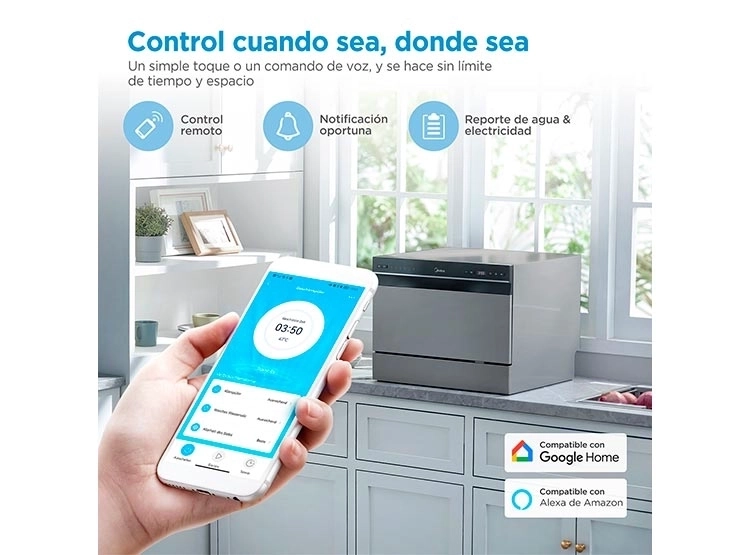 LAVAVAJILLAS MIDEA 6 CUBIERTOS FREESTANDING MDWTF0602MS - 7
