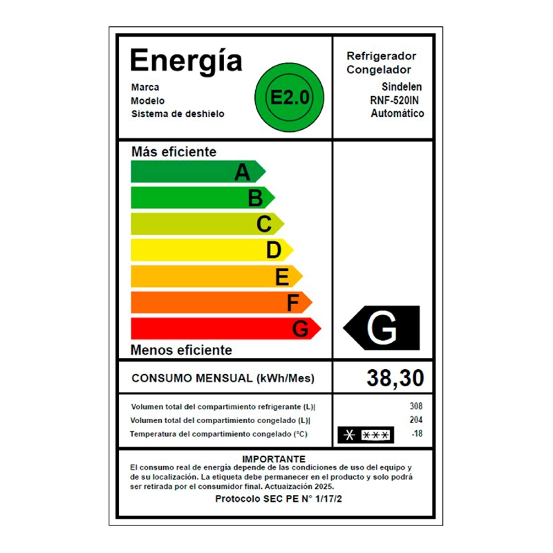 REFRIGERADOR SINDELEN SIDE BY SIDE NO FROST 518 L RNF-520IN - 7