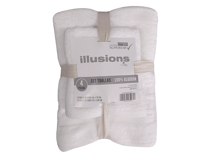 JUEGO DE TOALLAS ILLUSIONS BLANCO - 3