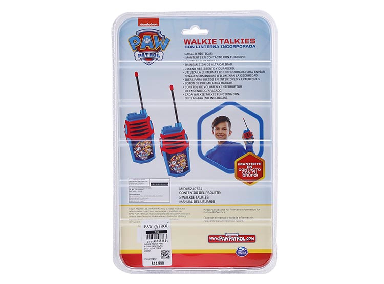 WALKIE TALKIE PAW PATROL CON LUZ - 7