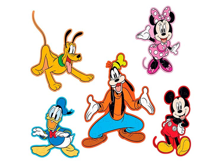 5 ROMPECABEZAS C/ FORMA DISNEY - 1