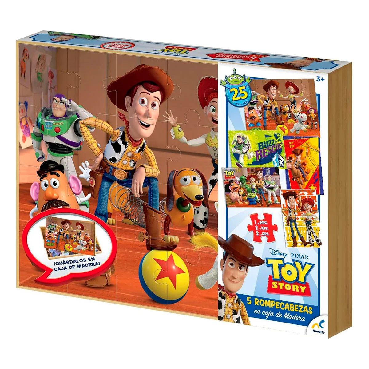 ROMPECABEZAS TOY STORY 5 EN 1 CAJA DE MADERA - 1