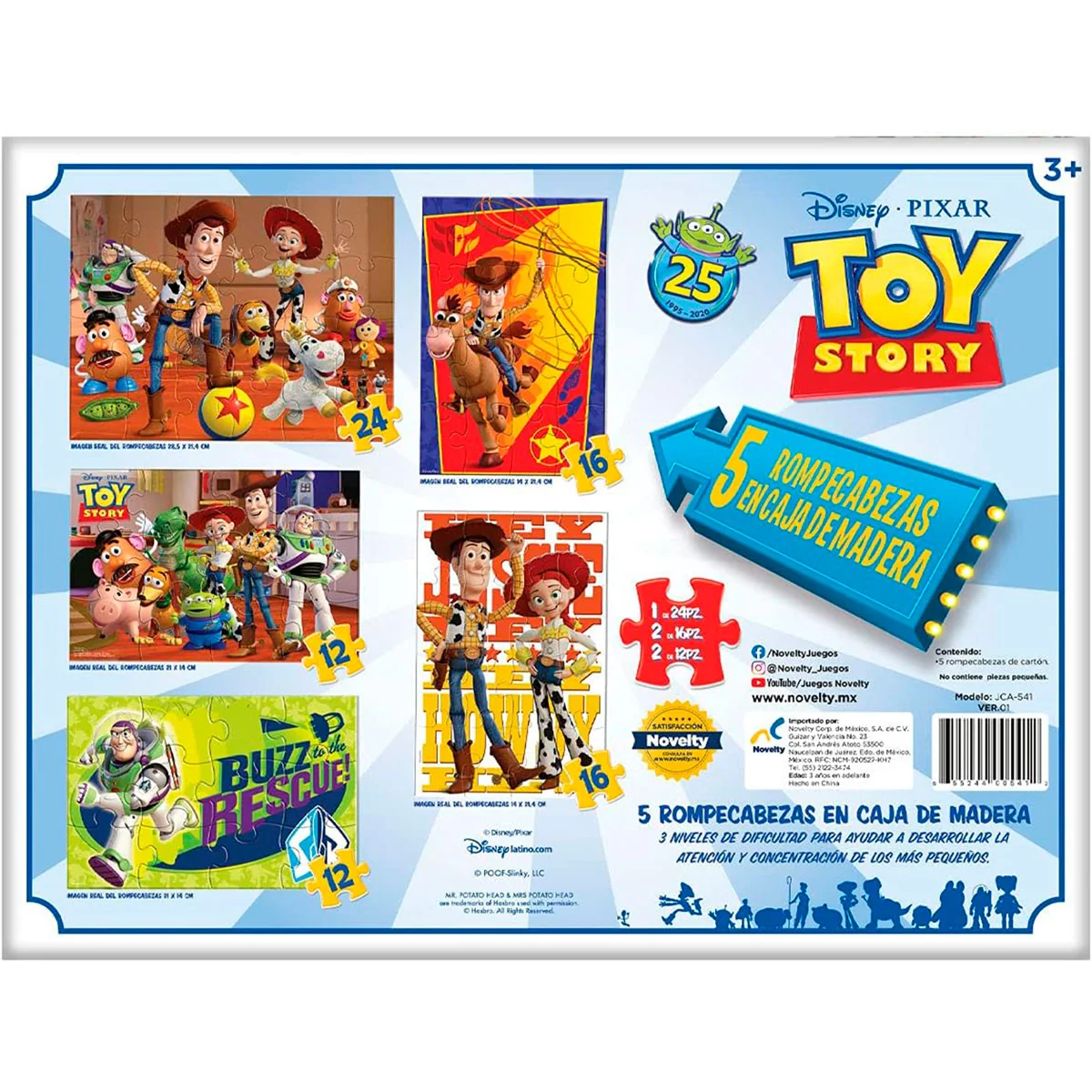 ROMPECABEZAS TOY STORY 5 EN 1 CAJA DE MADERA - 2