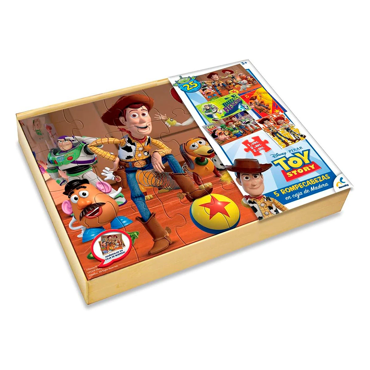 ROMPECABEZAS TOY STORY 5 EN 1 CAJA DE MADERA - 5