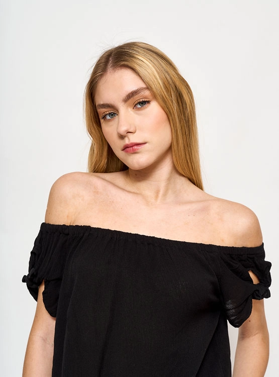 BLUSA MANGA CORTA MUJER INDEX DETALLE HOMBROS - 3
