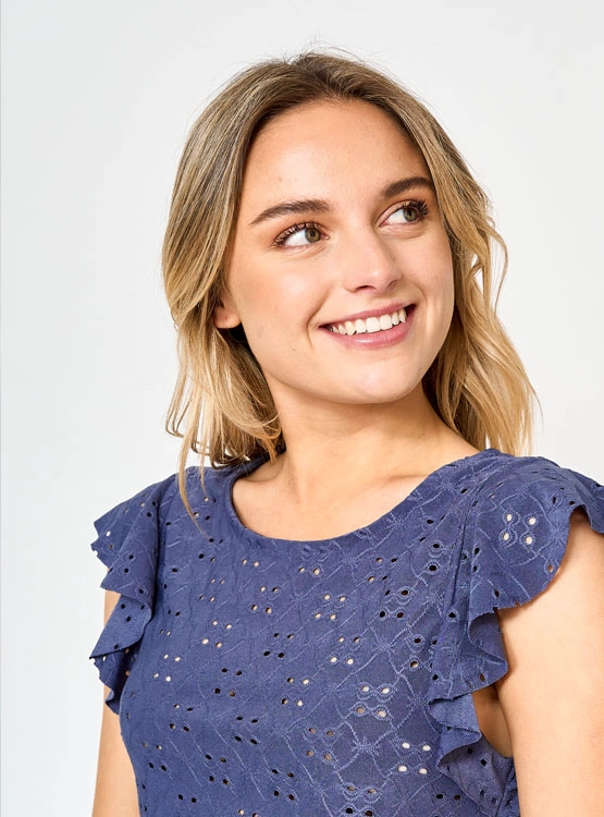 POLERA SIN MANGAS MUJER INDEX BRODERIE VUELOS - 3
