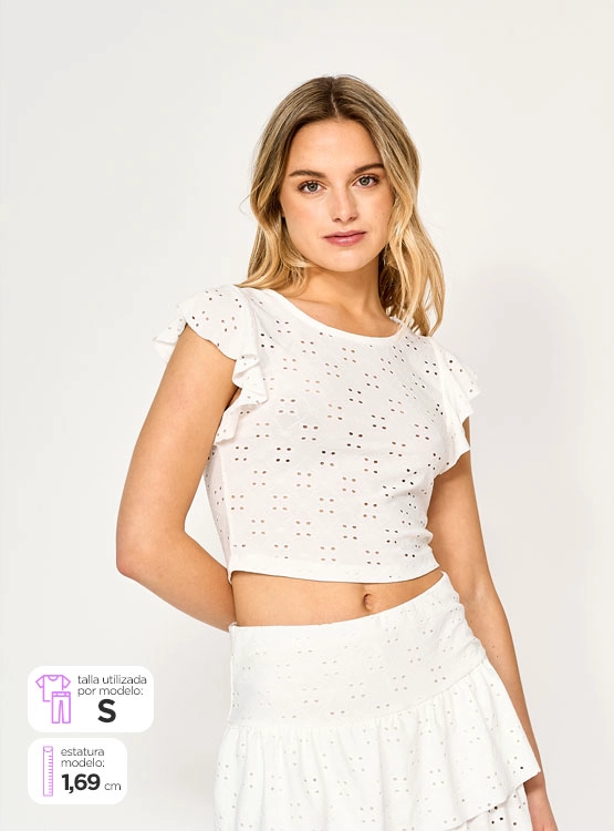 POLERA SIN MANGAS MUJER INDEX BRODERIE VUELOS - 2
