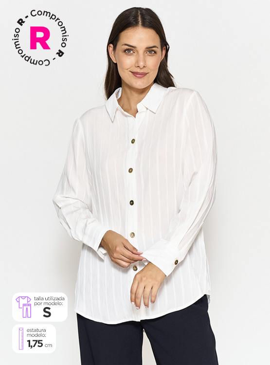 BLUSA MANGA LARGA MUJER CACHAREL CUELLO CAMISERO