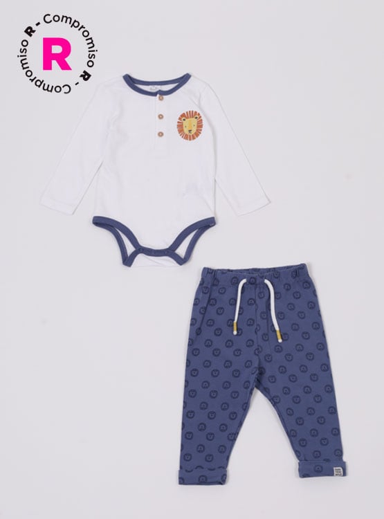 CONJUNTO CALZA Y BODY MANGA LARGA UNISEX BABY HARVEST