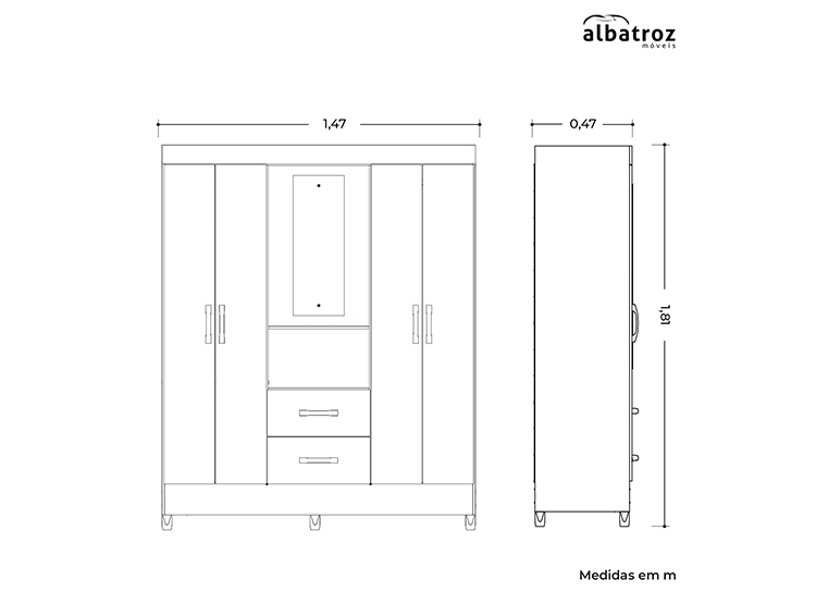CLOSET VEKKA HOME MOBI CAPELINA GREY 4P 2C - 3