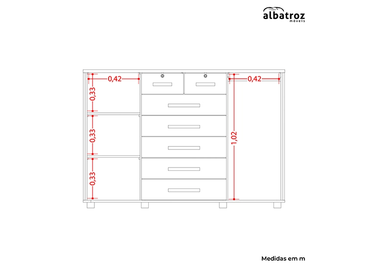 COMODA VEKKA HOME FONTANA 2P 7C - 4
