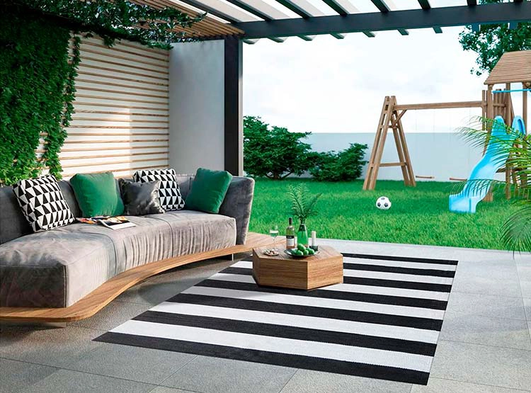 ALFOMBRA IDETEX KALA PVC D2 EXTERIOR 160 X 230 CM NEGRO - 5