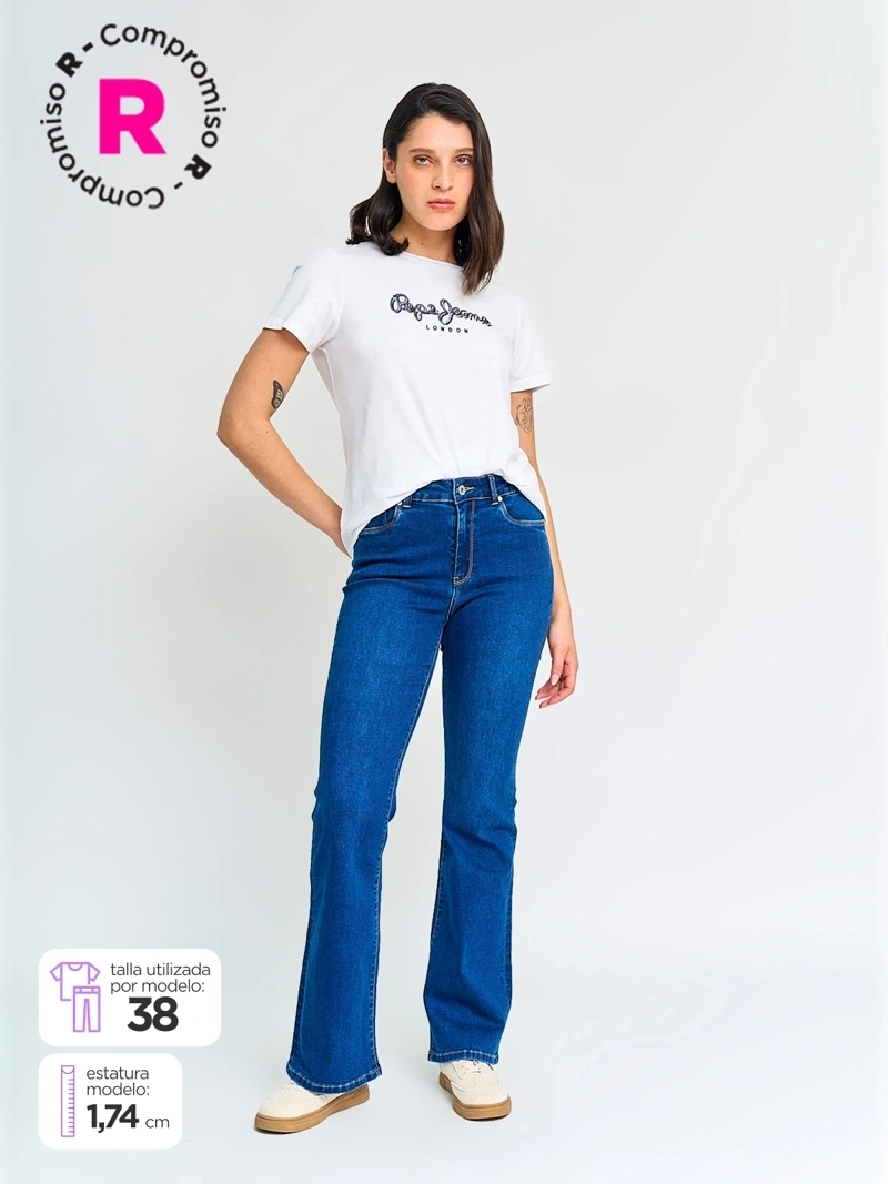 JEANS MUJER PEPE JEANS ALGODÓN FLARE - 1