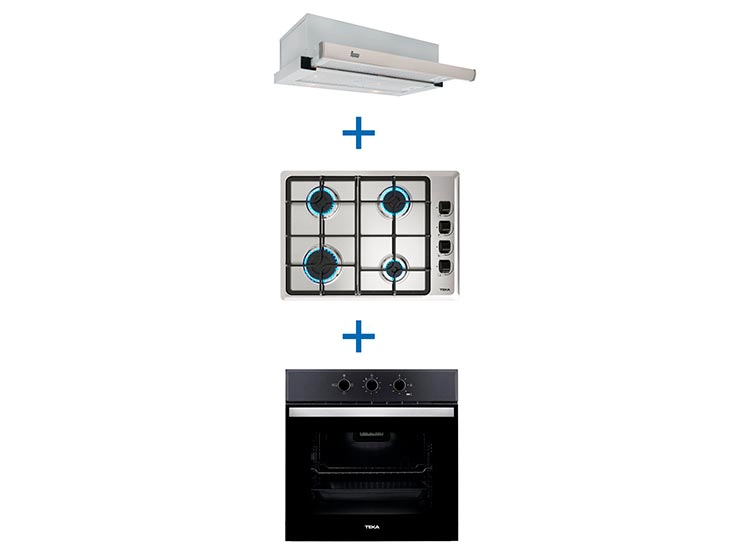 KIT TEKA HORNO HBB 510 + ENCIMERA HLX540 + CAMPANA TL 6310 INOX  - 1