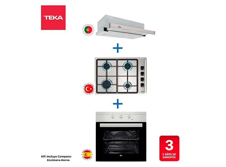 KIT TEKA HORNO HS 445 + ENCIMERA HLX 540 + CAMPANA TL 6310 - 2