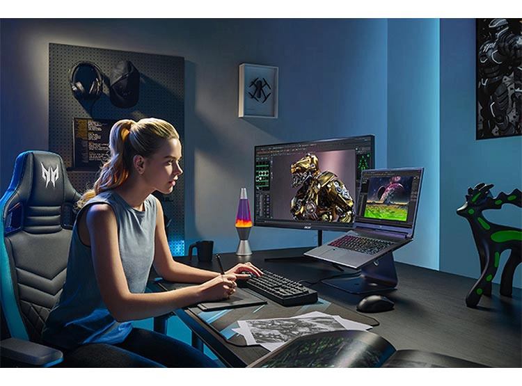 MONITOR LED ACER 31.5" GAMER CURVO 180HZ FULL HD Negro, foto 10
