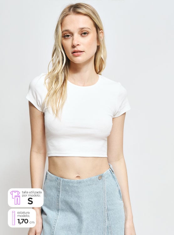 POLERA MANGA CORTA ALGODÓN MUJER INDEX ESPALDA ABIERTA - 1