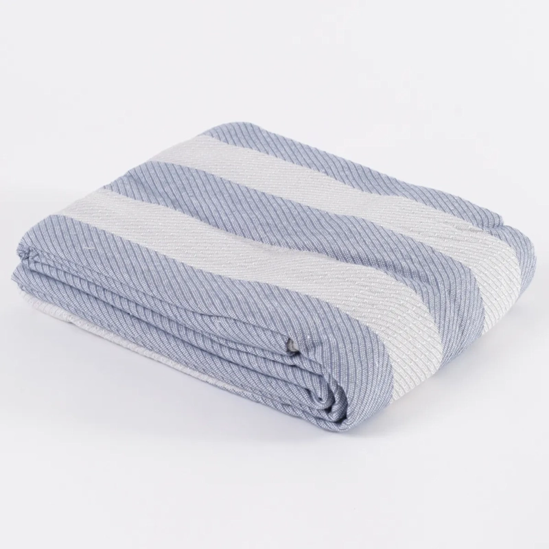 CORTINA RIPLEY HOME BAÑO LINEAS BLUE 180X180CM ALGODÓN - 1