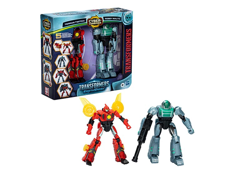 FIGURA DE ACCIÓN TRANSFORMERS EARTH SPARK CYBER-COMBINER TERRAN TWITCH Y ROBBY MALTO - 2