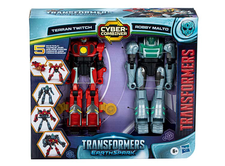 FIGURA DE ACCIÓN TRANSFORMERS EARTH SPARK CYBER-COMBINER TERRAN TWITCH Y ROBBY MALTO - 6