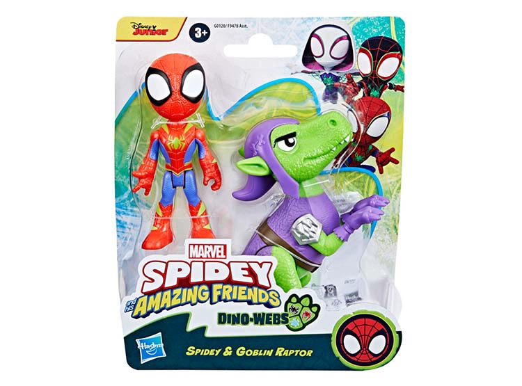 FIGURA DE ACCIÓN SPIDEY & HIS AMAZING FRIENDS DINO-WEBS SPIDEY Y GOBLIN RAPTOR - 8