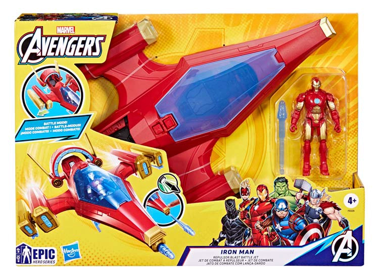 FIGURA DE ACCIÓN MARVEL AVENGERS EPIC HERO SERIES JET DE COMBATE DE IRON MAN - 13