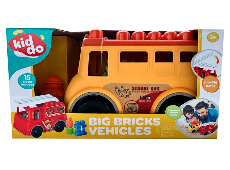 VEHÍCULO BIG BRICKS KID DO 30CM 15 BLOQUES - 2