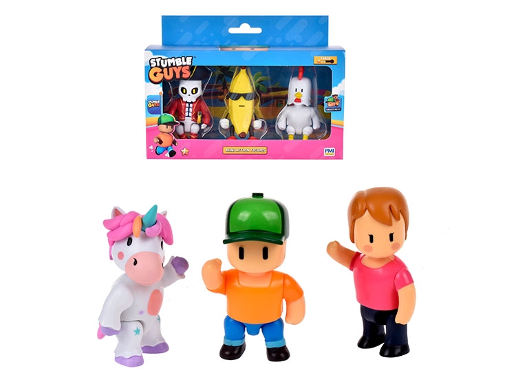 PACK 3 FIGURAS 8 CMS ARTICULADAS STUMBLE GUYS - MODELO ALEATORIO - 1