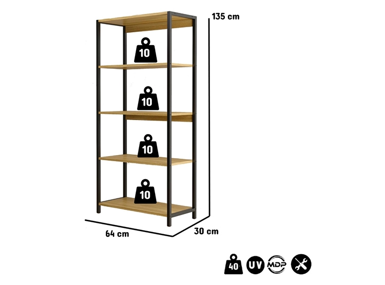 ESTANTE BE DESIGN NEW YORK 5 REPISAS MDP - 2
