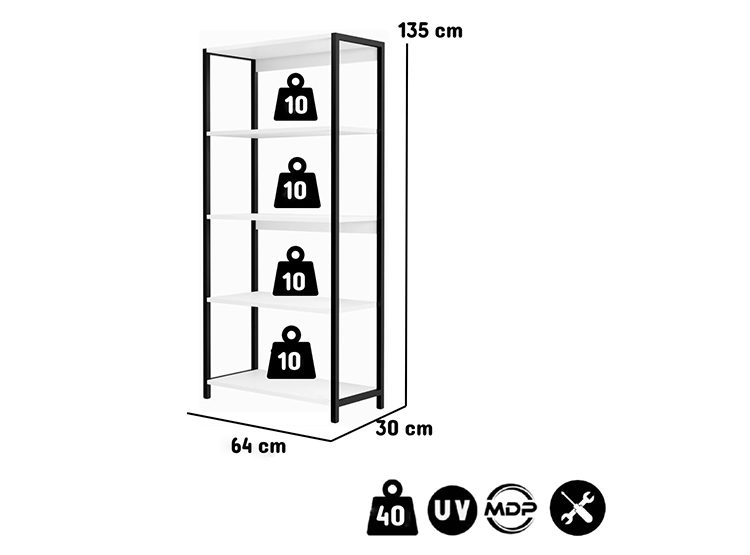 ESTANTE BE DESIGN NEW YORK 5 REPISAS MDP - 2