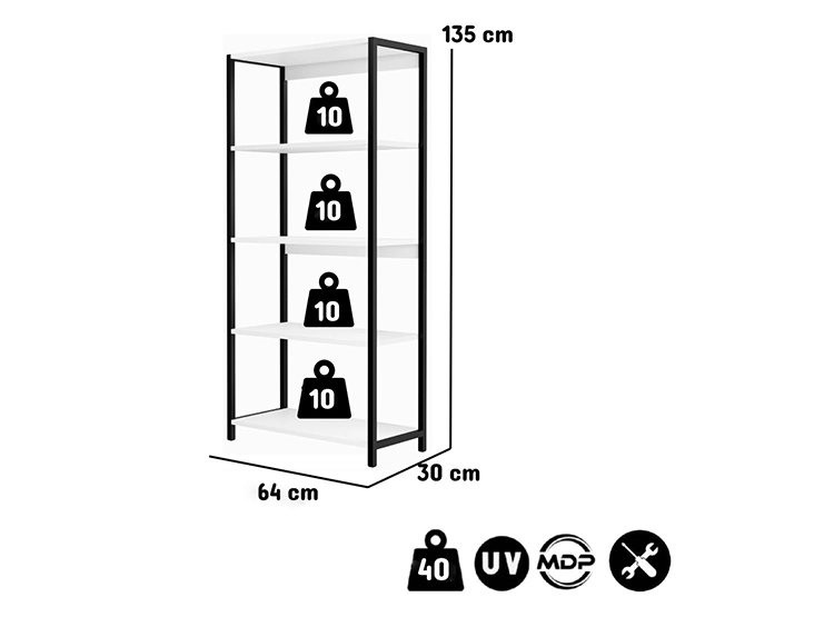 ESTANTE BE DESIGN ORGANIZADOR NEW YORK 5 REPISAS MDP - 2