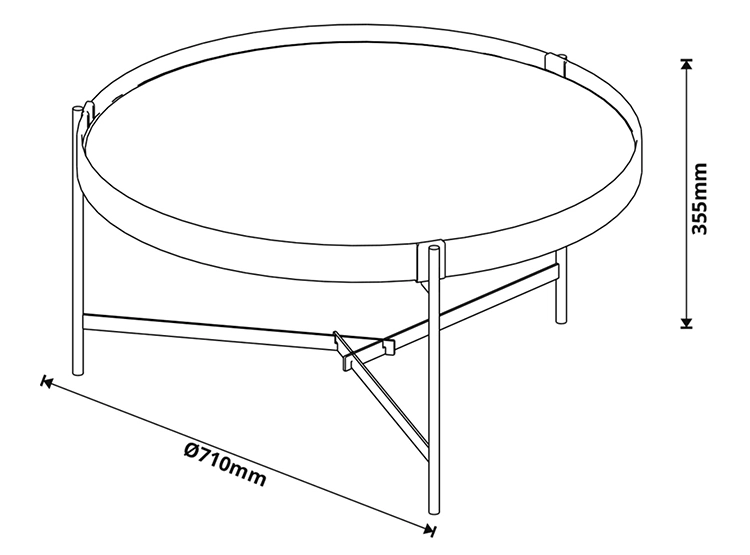 MESA DE CENTRO BE DESIGN AQUA COOPER MDF CAFÉ 71 X 71 CM - 2