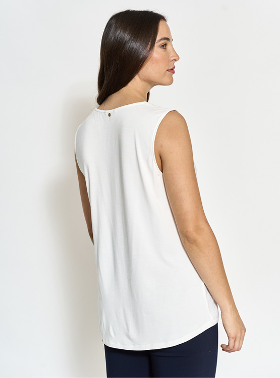 BLUSA SIN MANGAS MUJER CACHAREL CUELLO EN V - 2