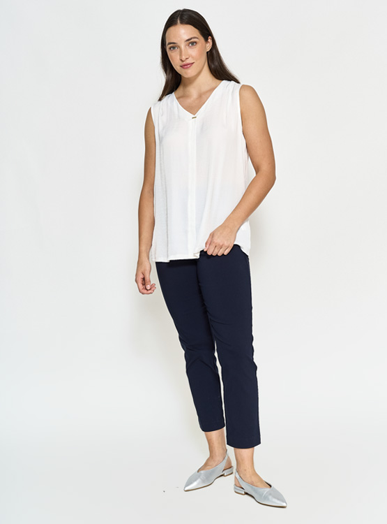 BLUSA SIN MANGAS MUJER CACHAREL CUELLO EN V - 4