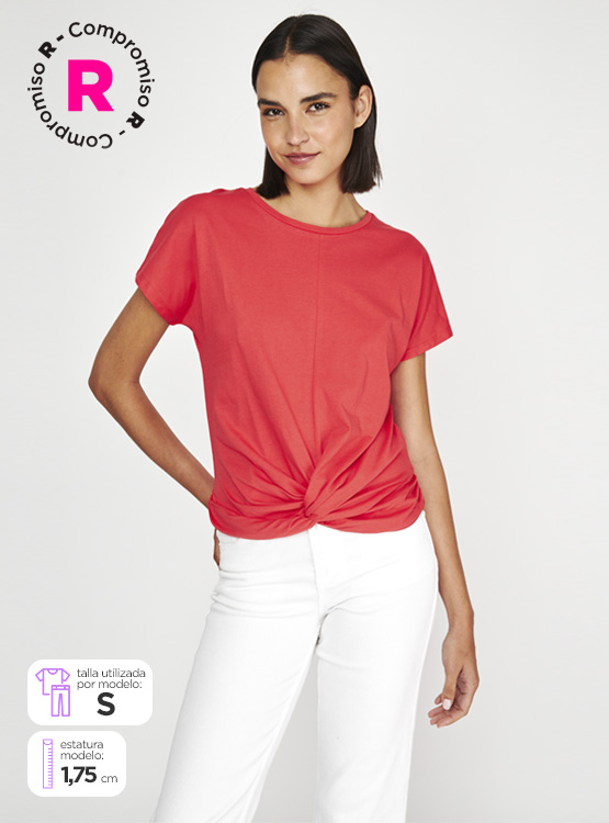 POLERA MANGA CORTA ALGODÓN MUJER MARQUIS NUDO