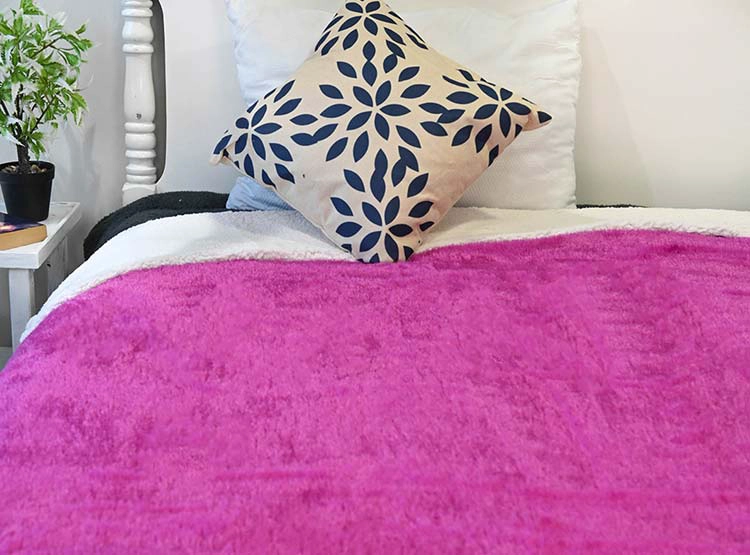 FRAZADA DORAL PLUSH SHERPA LILA 1.5 PL