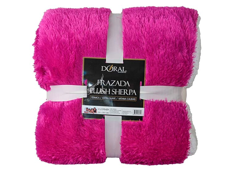 FRAZADA DORAL PLUSH SHERPA LILA 2 PL - 3