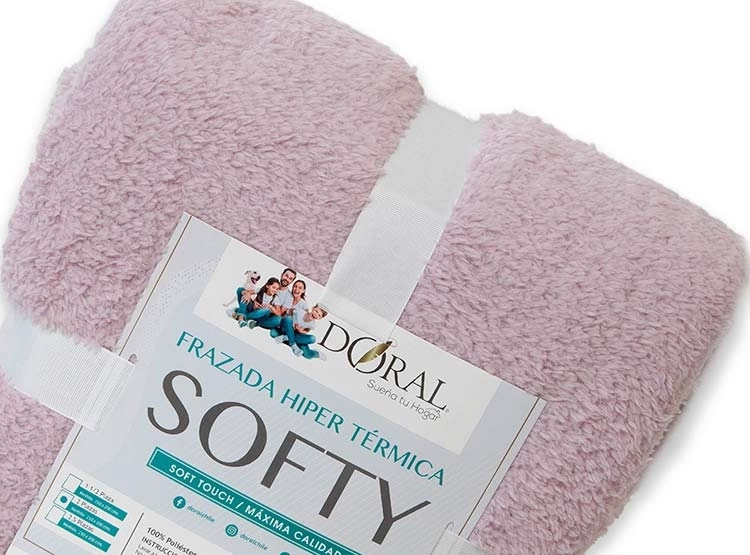 FRAZADA DORAL SOFTY LISA MORADA 1.5 PL - 6