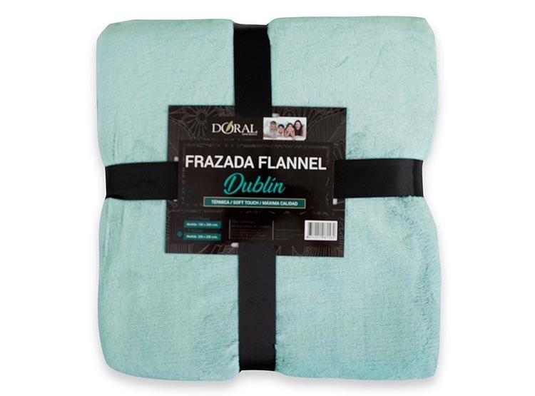 FRAZADA DORAL FLANNEL DUBLIN VERDE 1.5 PL - 4