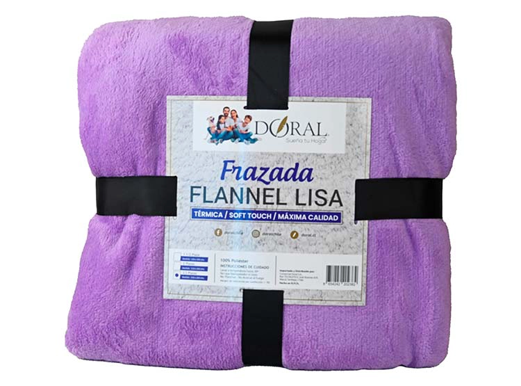 FRAZADA DORAL FLANNEL LISA LILA KING - 3