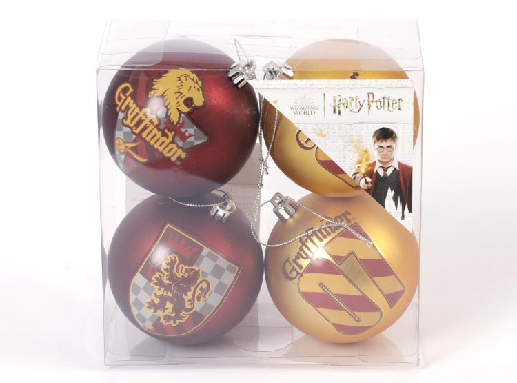 ADORNO NAVIDEÑO HARRY POTTER BOLAS GRYFFINDOR X4