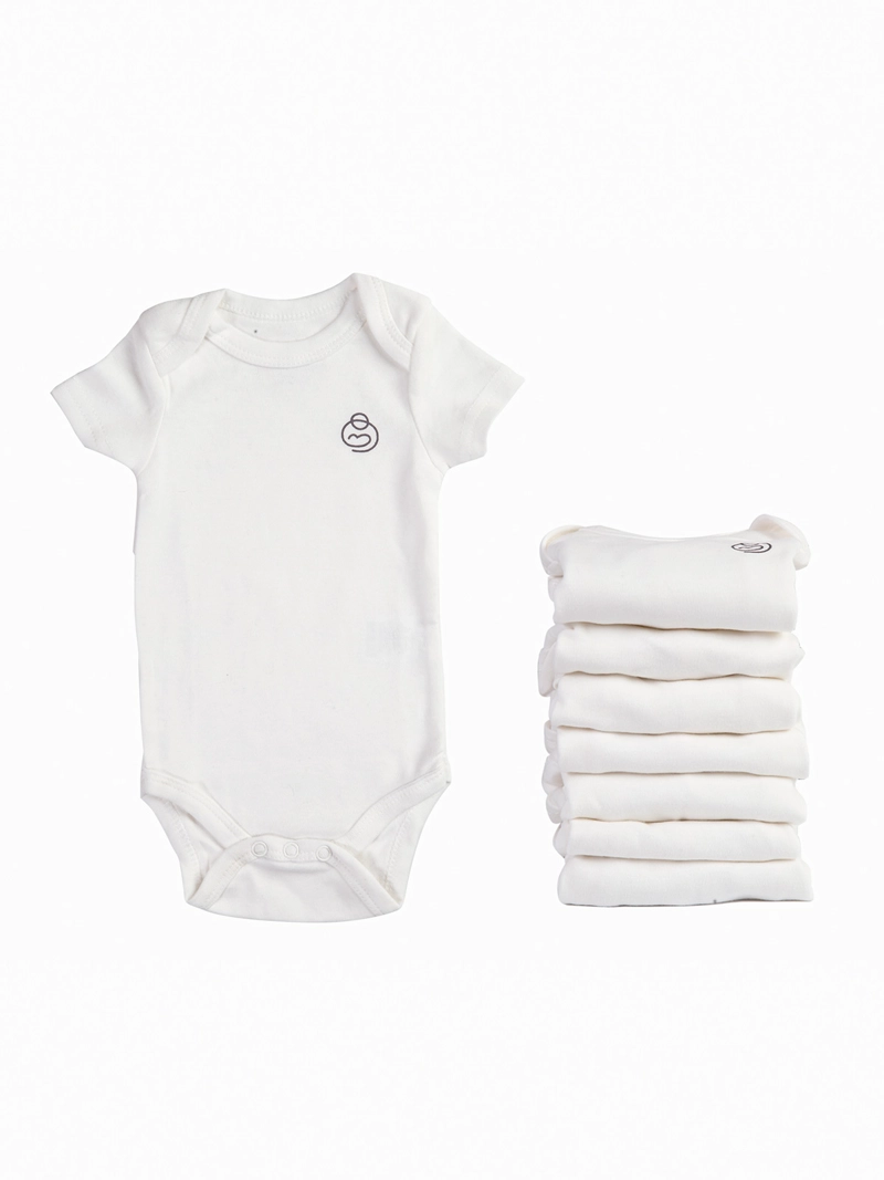 PACK 8 BODYS ALGODÓN UNISEX BEBESIT BLANCO MANGA CORTA - 2