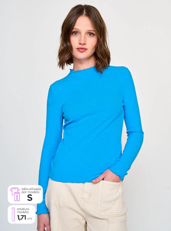 POLERA MANGA LARGA MUJER ONLY - 1