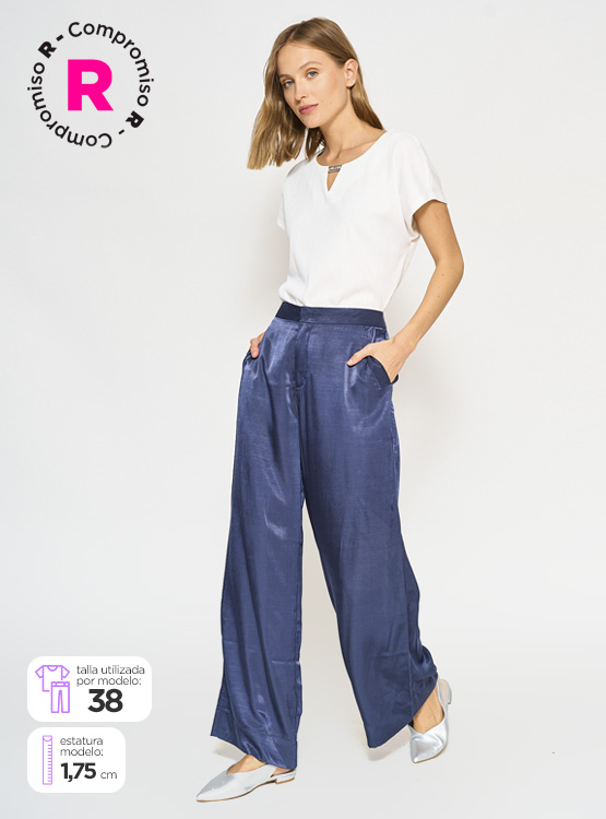PANTALÓN WIDE LEG MUJER CACHAREL CIERRE - 1