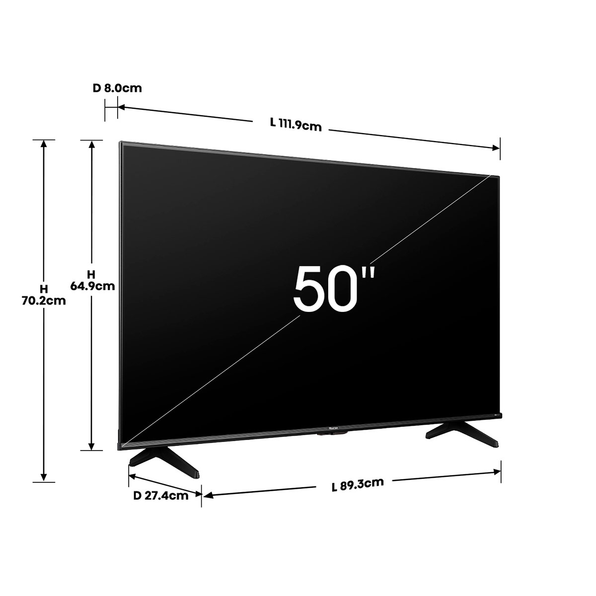 SMART TV HISENSE LED 4K UHD 50” 50A6N - 3