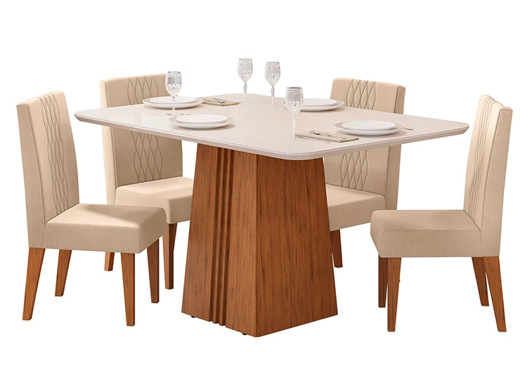 JUEGO DE COMEDOR VEKKA HOME ITALIA 4S - 1